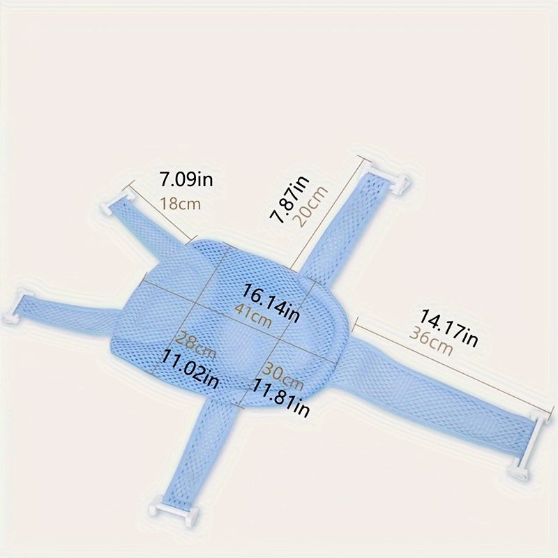 Baby Bath Support Net for Kids Non-Slip Mesh Mat with Star Pattern in Blue White Pink Green