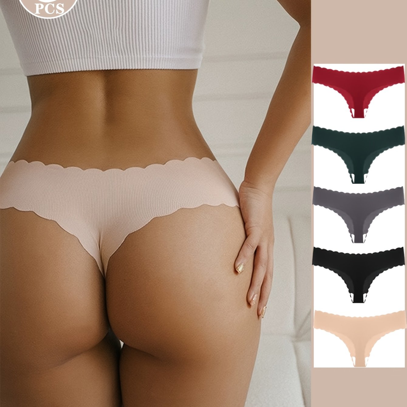 5 шт. Женские спортивные беговые трусики, набор стрингов, невидимые бесшовные, удобные для спорта, комплект активного нижнего белья, милые и сексуальные низкие бесшовные стринги для женщин.