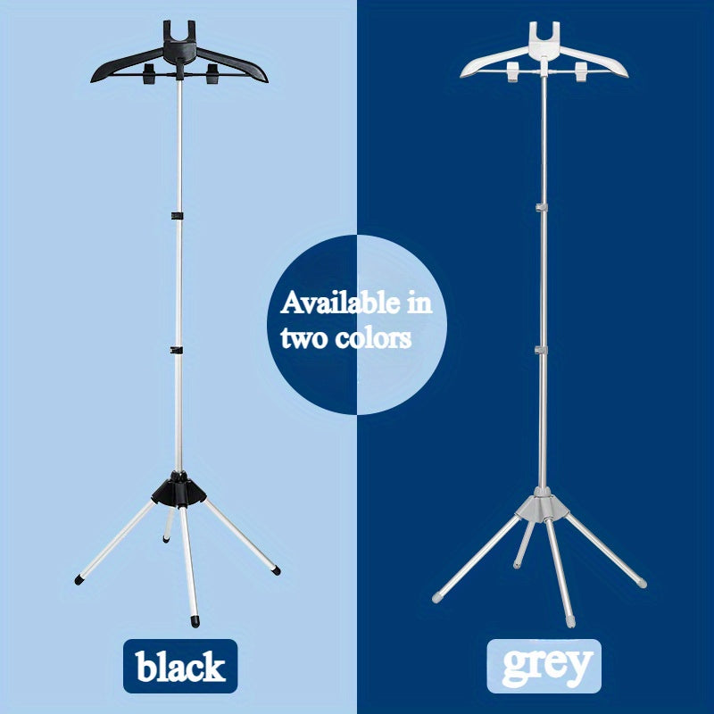 Soporte portátil para vaporizar ropa con altura ajustable y clips para planchar
