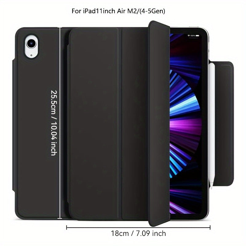 iPad Mini 6, Air 4/5, Pro 11 2022, Air 6 11inch 2024 uchun sun'iy charm aqlli qop. Qalam ushlagichi, kuchli magnit yopilishi va ultra ingichka dizayni bilan egiluvchan qattiq qopqoqni o'z ichiga oladi.