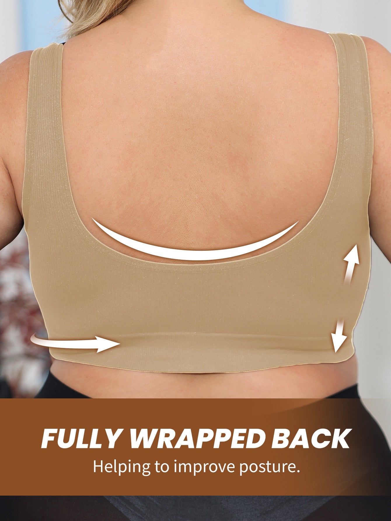 Women's Plus Size Seamless Breathable Sports Bra with Removable Cushions Black 1XL-4XL