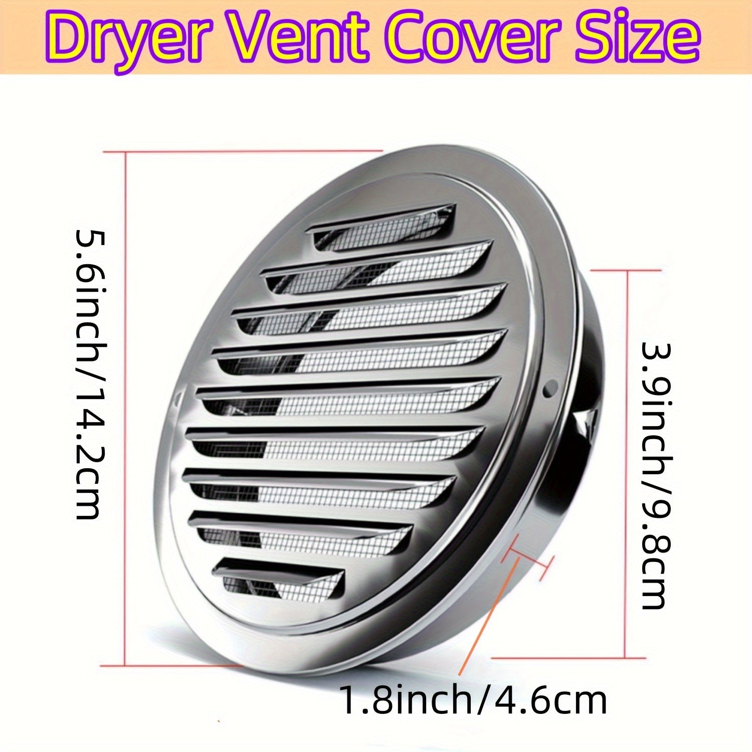 4-Inch Stainless Steel Dryer Vent Cover Round Wall Vent Grill Air Ventilation
