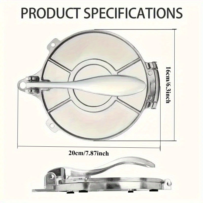 Alüminiy tortillani bosish uchun dumaloq tortillalar, pirog qobiqlari uchun, oson tutqichlar bilan, chidamli