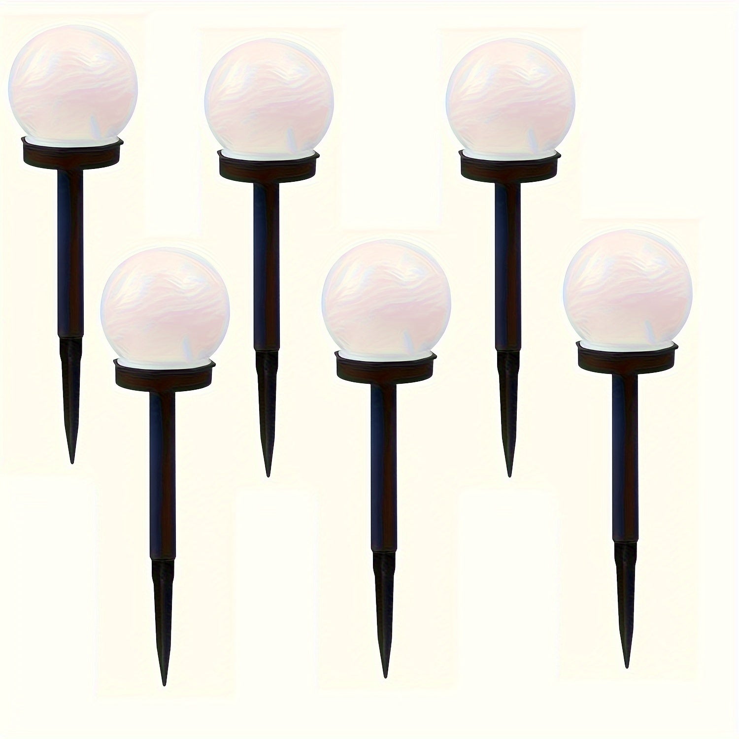 3 ta paket quyosh energiyali globosimon bog' chiroqlari tashqi yo'lak, maysa, hovli bezaklari, oq LED