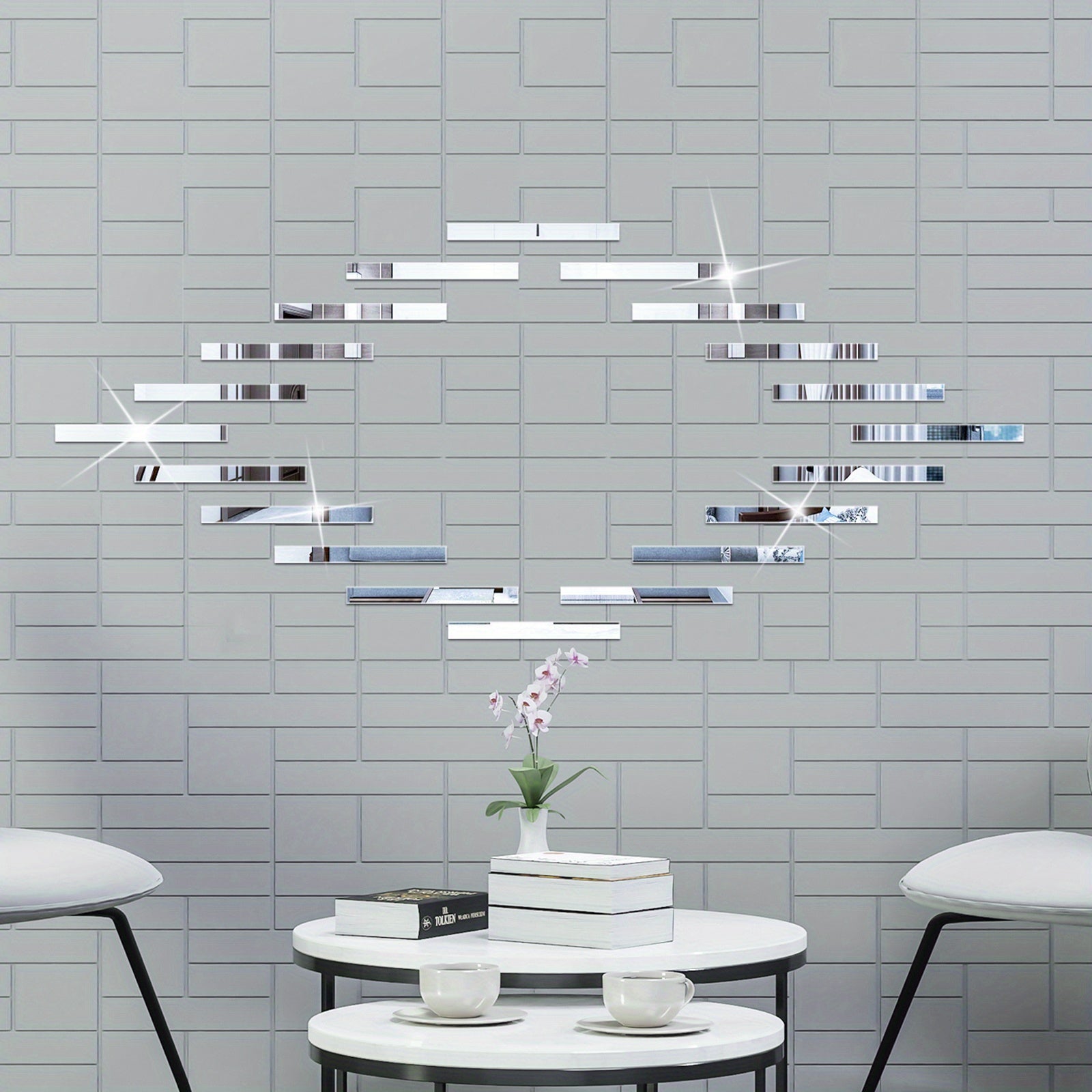 10 Shatterproof Acrylic Mirror Wall Stickers for Living Room Bedroom Bathroom Kitchen Decor