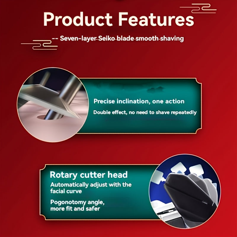 Manual Shaving Razor Set Stainless Steel 12-Layer Cartridges 6-Layer Blades