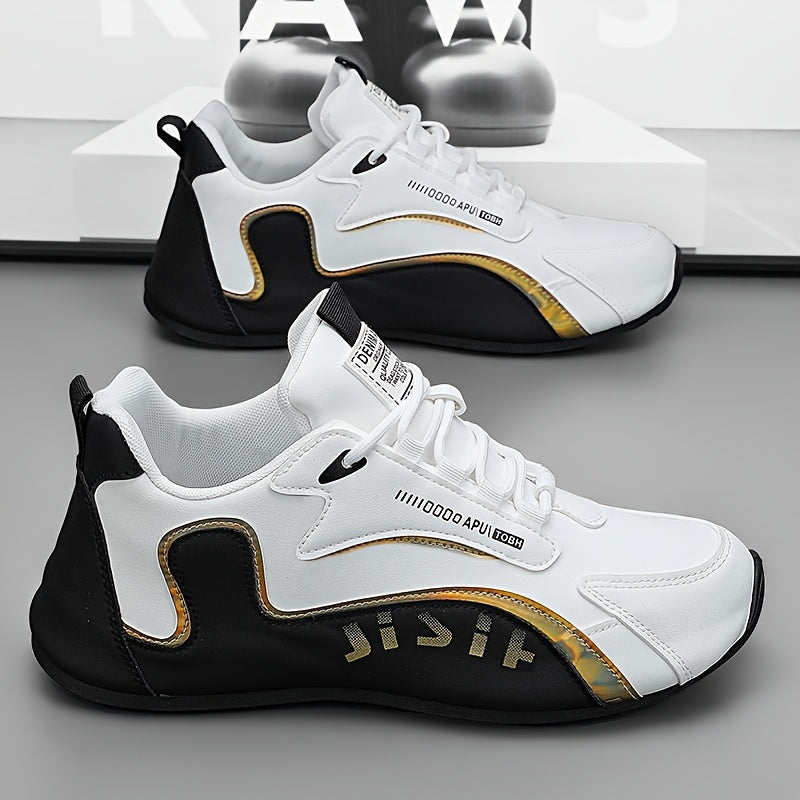 Men's Skateboarding Sneakers Low Top Lace-Up Casual Shoes for Street Sports and Daily Wear