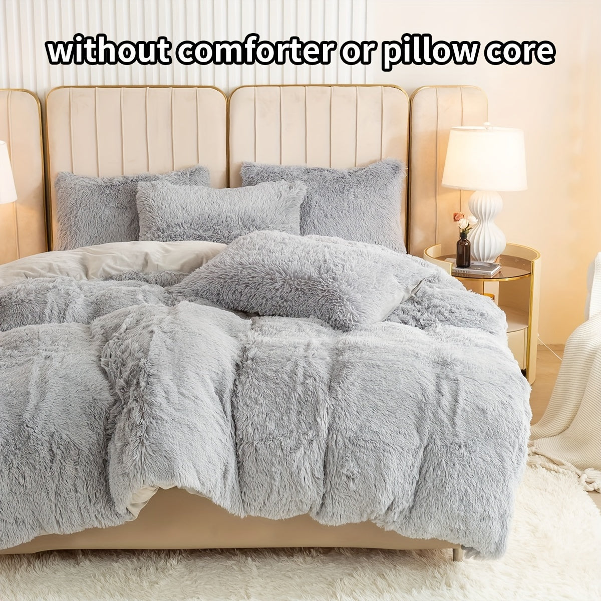 Set of 3 Pink Polyester Bedding Pieces for All Seasons Bedroom Decor