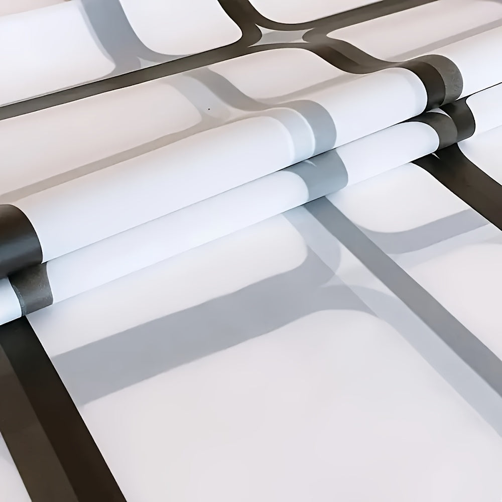 Checkered PEVA Shower Curtain Liner Waterproof Semi-Transparent with Hooks Bathroom Decor