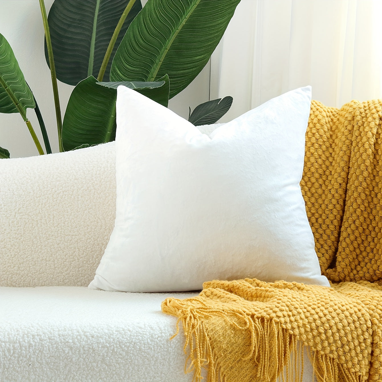 Velvet Throw Pillow Cover with Speckled Texture for Sofa and Bed 100% Polyester