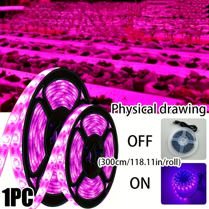 Flexible LED Grow Light Strips for Indoor Plants 4.88m USB Full Spectrum