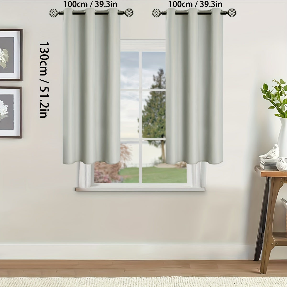 Blackout Curtains for Bedroom and Living Room, UV Protection, Easy Slide