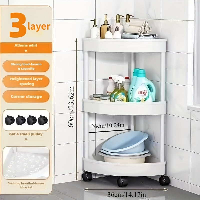 Многоуровневая роликовая тележка для хранения для кухни, спальни, гостиной, организатор