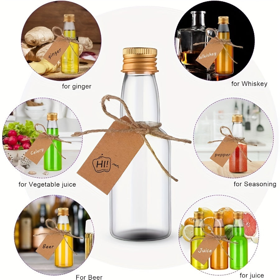 60 ta Mini Plastik Spirtli Ichimliklar Shishasi - 25ml/50ml Bo'sh Shishalar, Qopqoq bilan, Spirtli Ichimliklar, Sous, Partiya Sovg'alari uchun Suv O'tkazmaydigan. Oziq-ovqat bilan Aloqada Bo'lish uchun Oziq-ovqat Sifatida.
