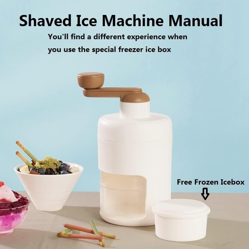 Hand-cranked ice machine for kitchen use, family-friendly, portable