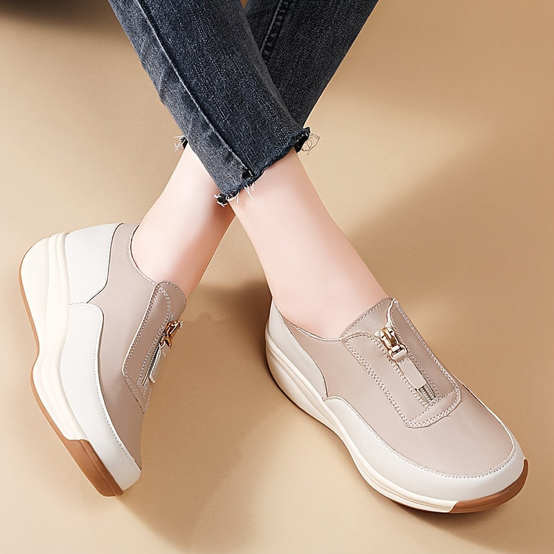 Women's Casual Wedge Sneakers Flat-Sole Walking Shoes Platform Shoes