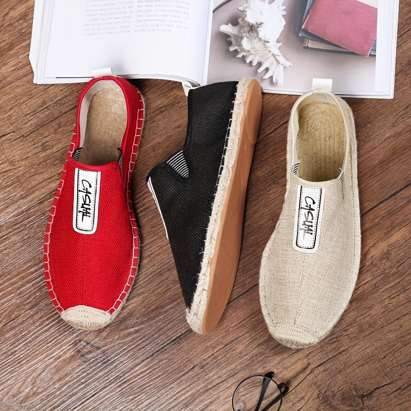 Men's Casual Slip-On Espadrilles Loafers Flax Rubber Sole Summer Spring Fall