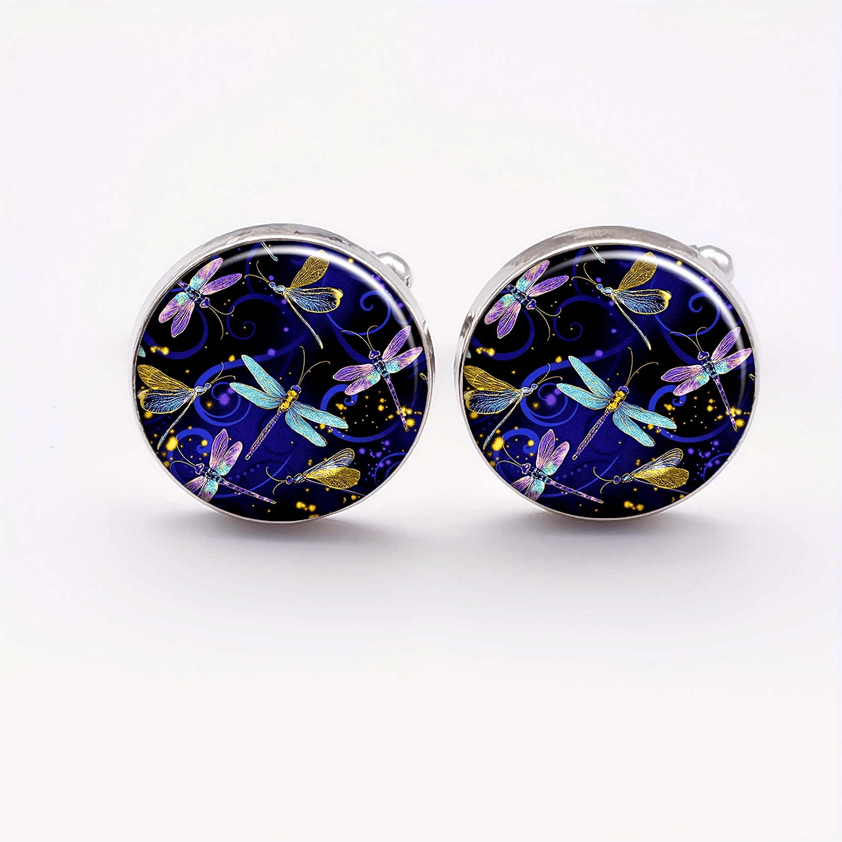 Metal Dragonfly Cufflinks Set of 2 for Men and Women Formal Accessories