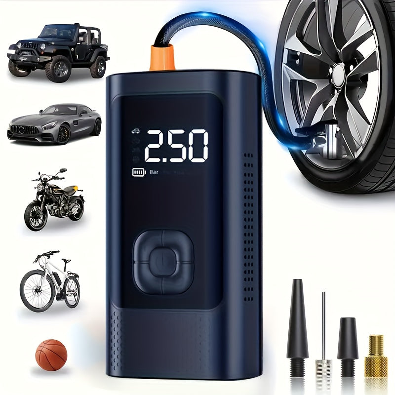 Rechargeable LED Tire Inflator for Cars Bikes Motorcycles Sports Balls Portable USB