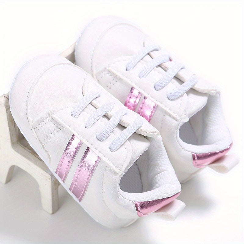 Infant Soft Bottom Stripes Light-Up Sports Shoes for Newborns Spring Fall