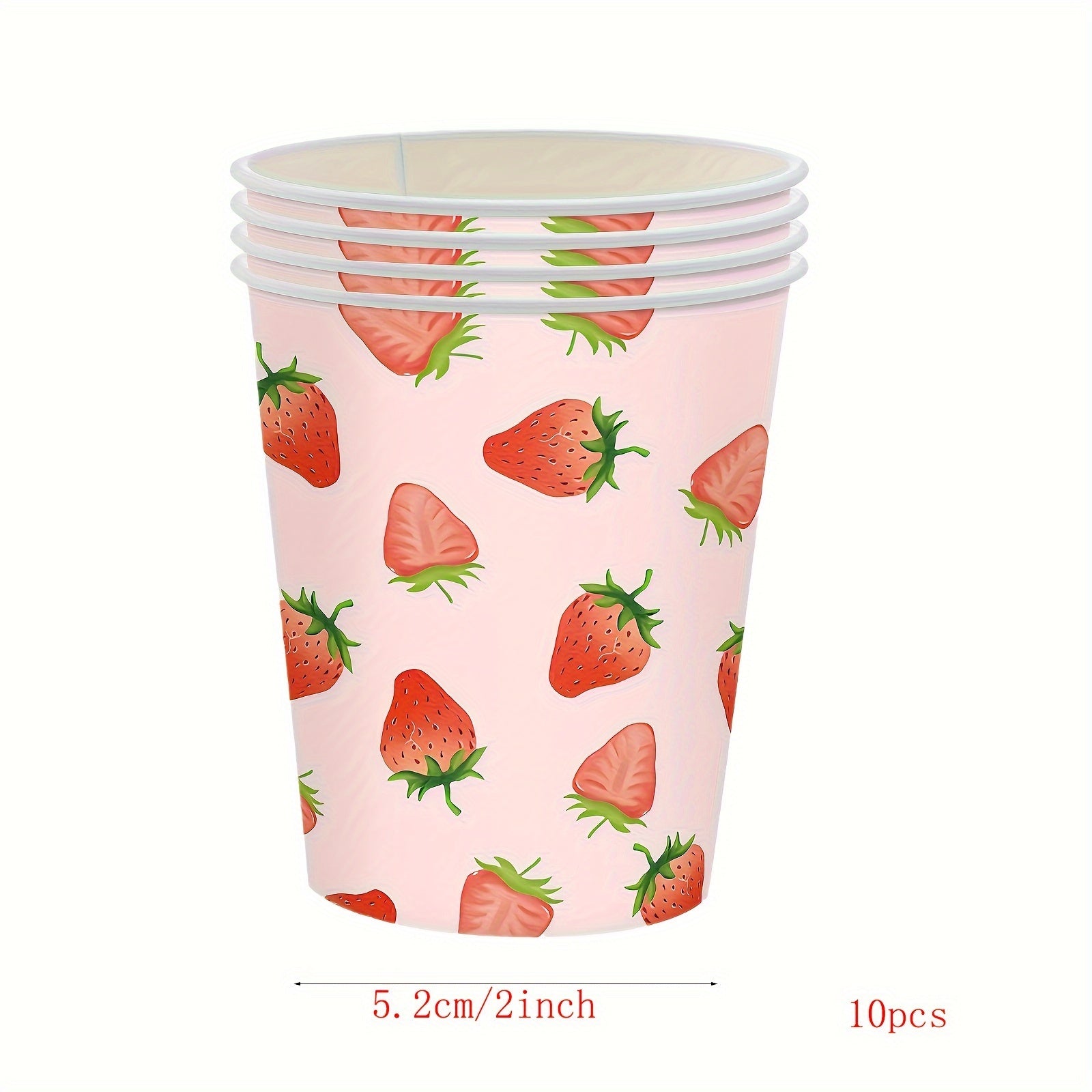 10-Donali qulupnay partiyasi uchun taqdimotlar to'plami, qog'oz plitalar, stakanlar, salfetkalar, tug'ilgan kunlar va yozgi bayramlar uchun