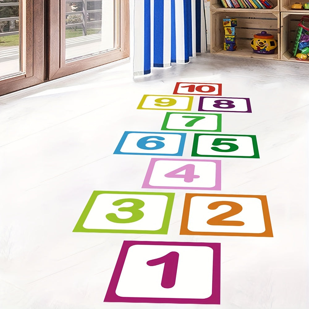 10 Pieces Self-Adhesive Anti-Slip Hopscotch Wall and Floor Stickers Frosted Material