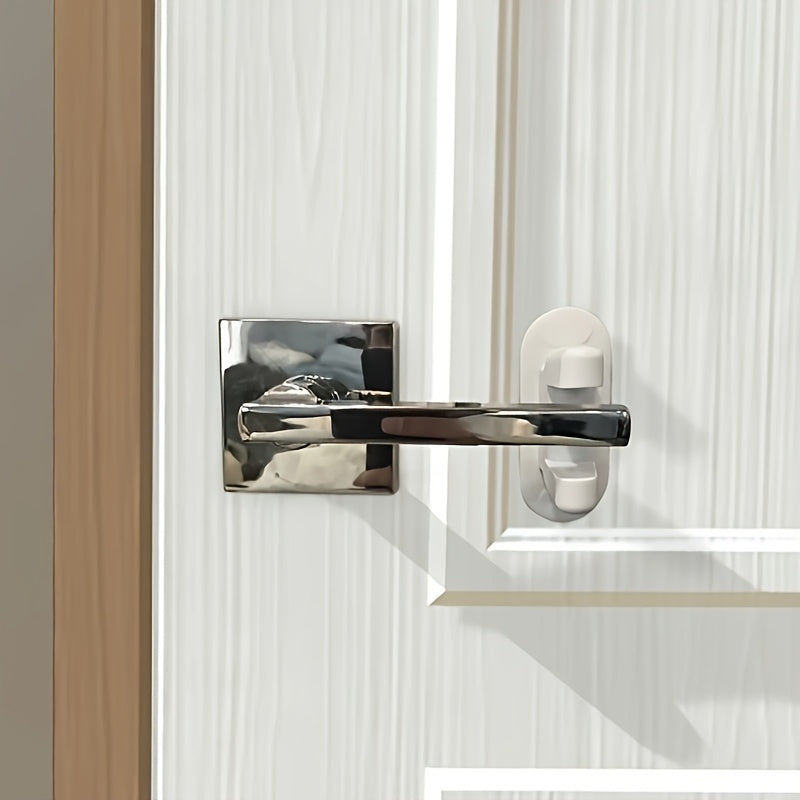 White Plastic Door Lock with Strong Adhesive and One-Handed Operation