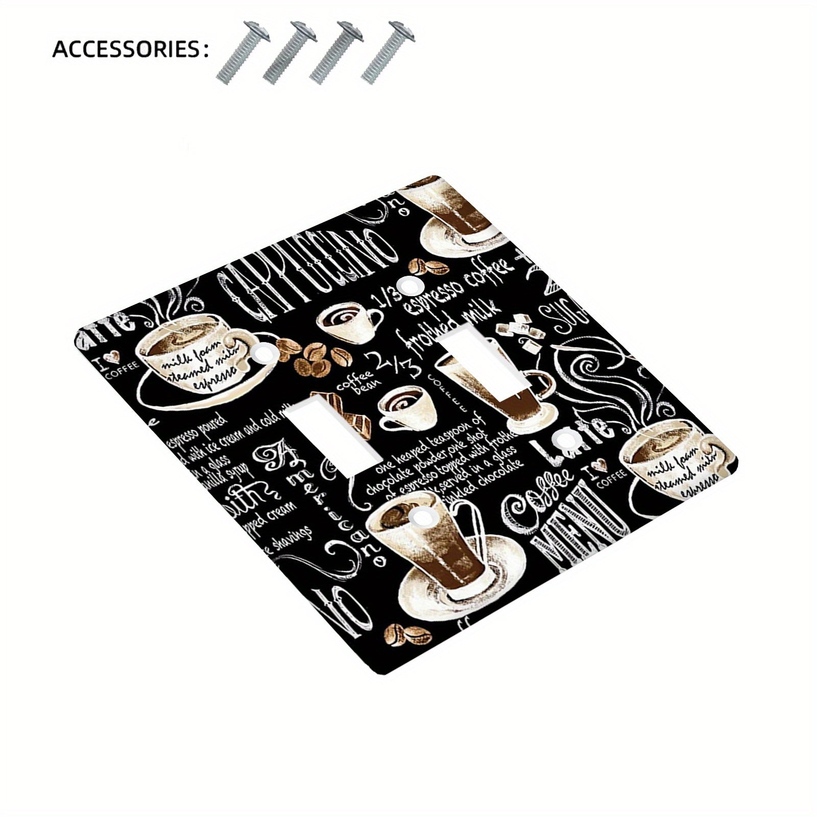 Placa decorativa de pared para dormitorio y cocina, de 1 o 2 módulos con patrón de café