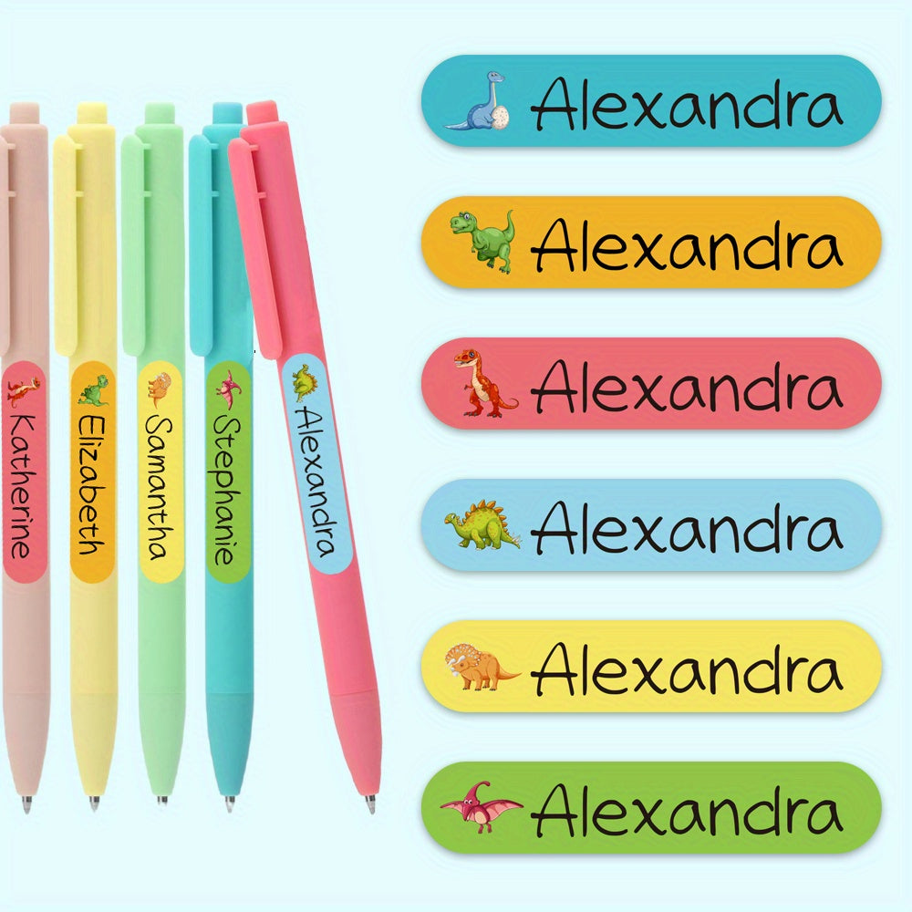 Etiquetas personalizadas con nombres de dinosaurios para oficina escolar, papelería, 60, 120, 180, 240 piezas