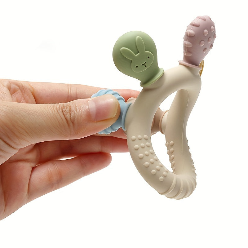 Baby Silicone Teether for Babies BPA Free Soft Texture Teething Ring Toy Gift