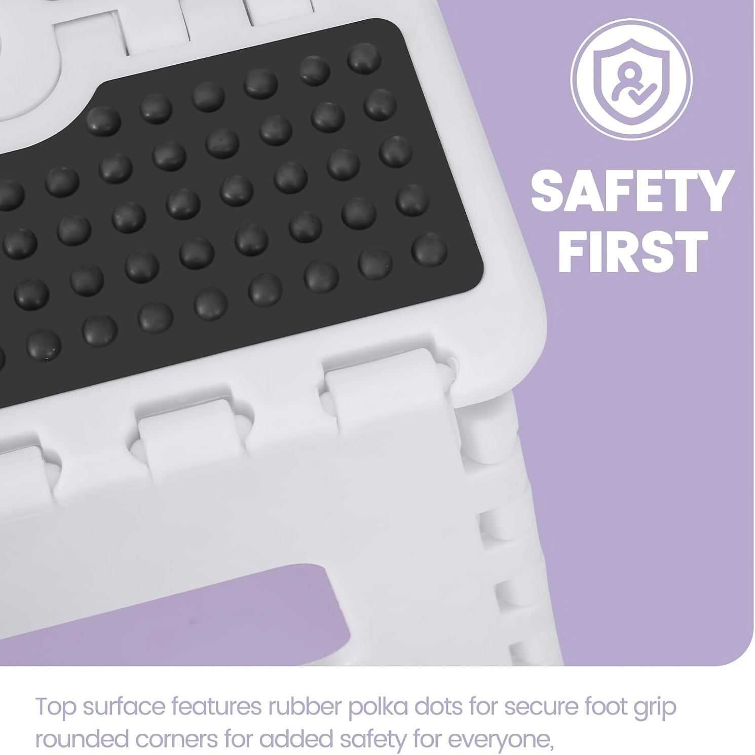 Pink Folding Step Stool for Adults, Non-Slip, Portable, 22.86cm x 33.02cm