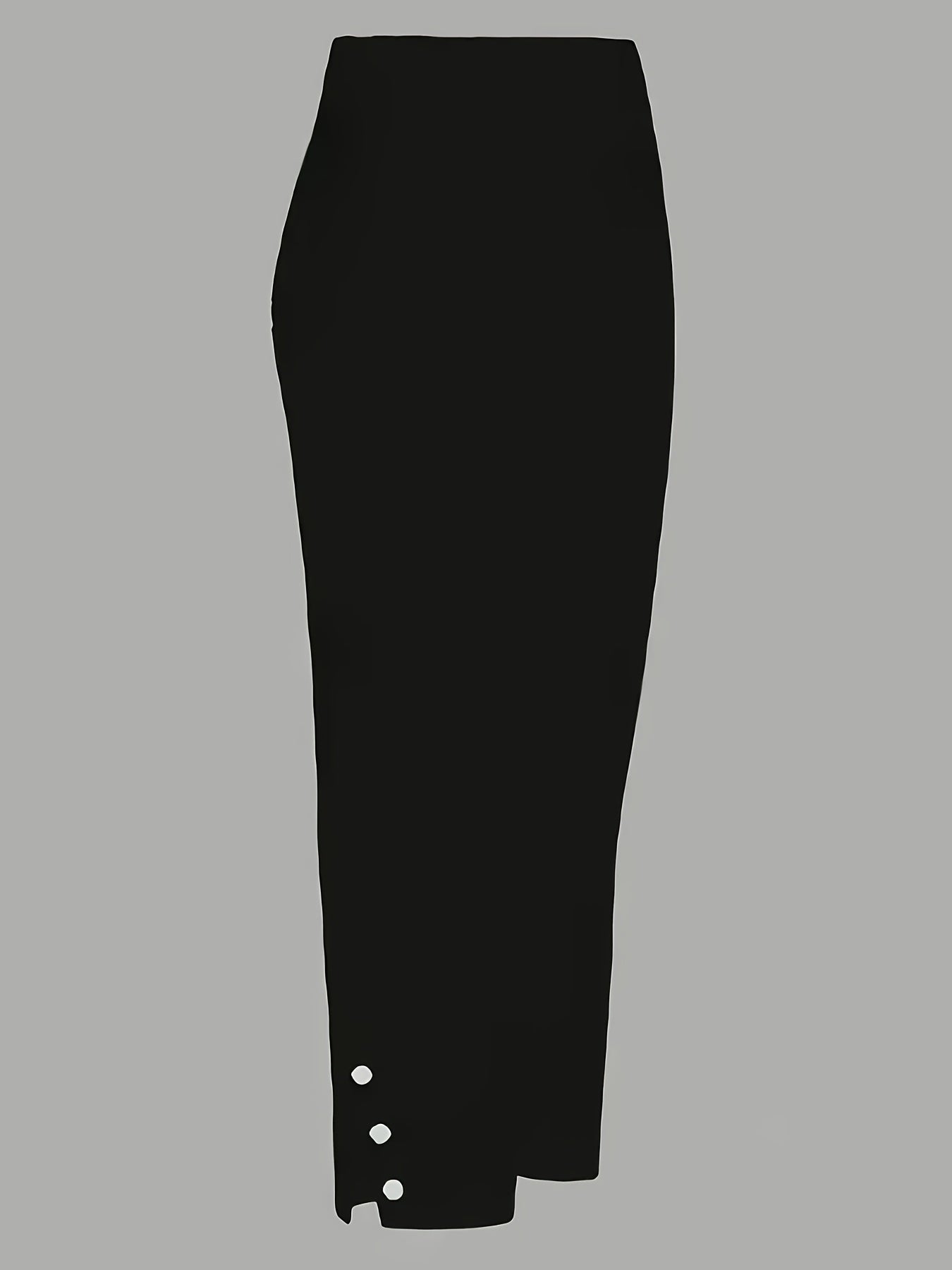 Women’s High Waist Capri Pants with Button Details Knit Solid Color Summer