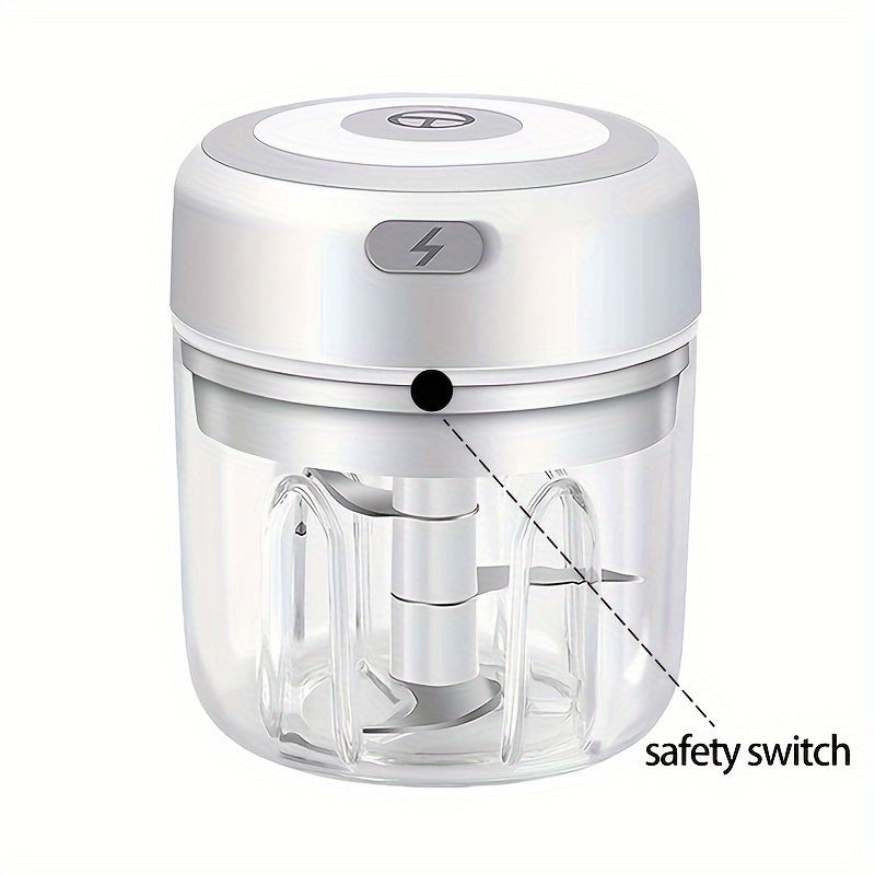 Electric Mini Garlic Chopper 250ml Food Processor Stainless Steel Blade USB Rechargeable