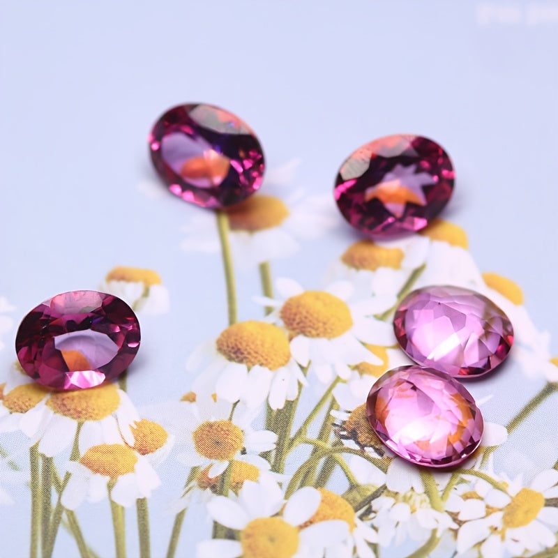 Кольцо в форме яйца с голубым топазом и розовым топазом с кристально чистыми драгоценными камнями