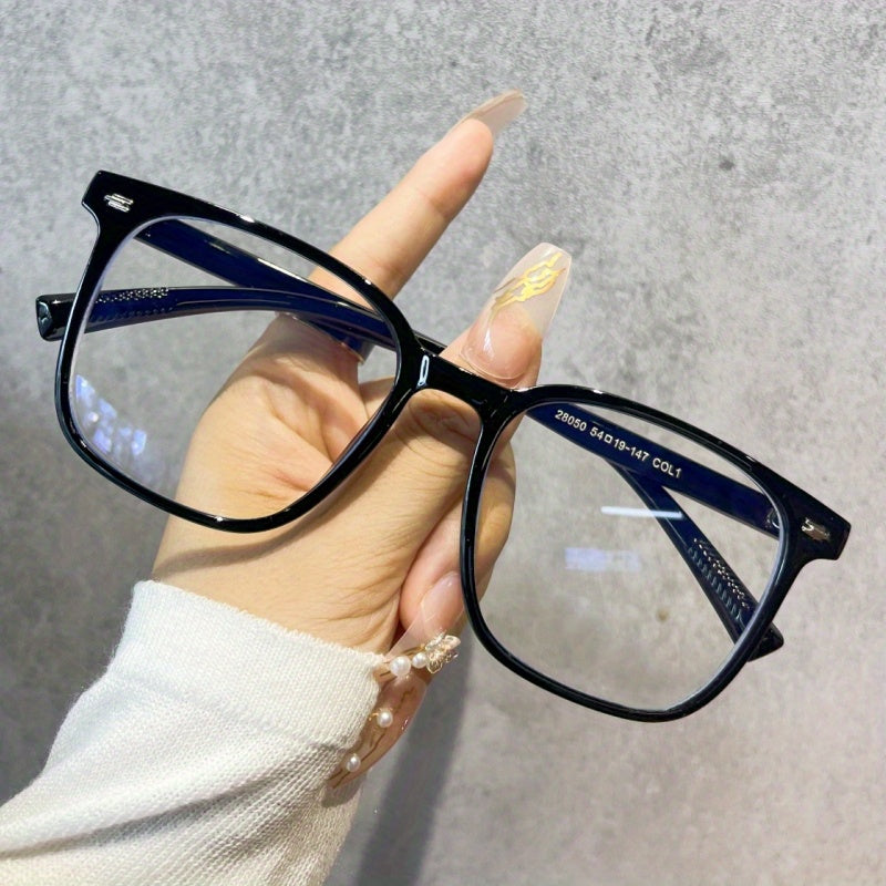 Унисекс квадратные очки с прозрачными линзами и деталями с кисточками, анти-голубой свет, каркас из PC