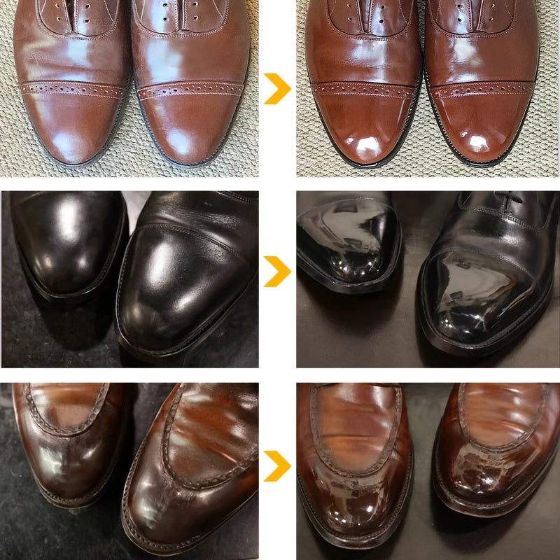 Leather Shoe Care Kit With Polishing Sponge And Wax in Black Brown or Universal