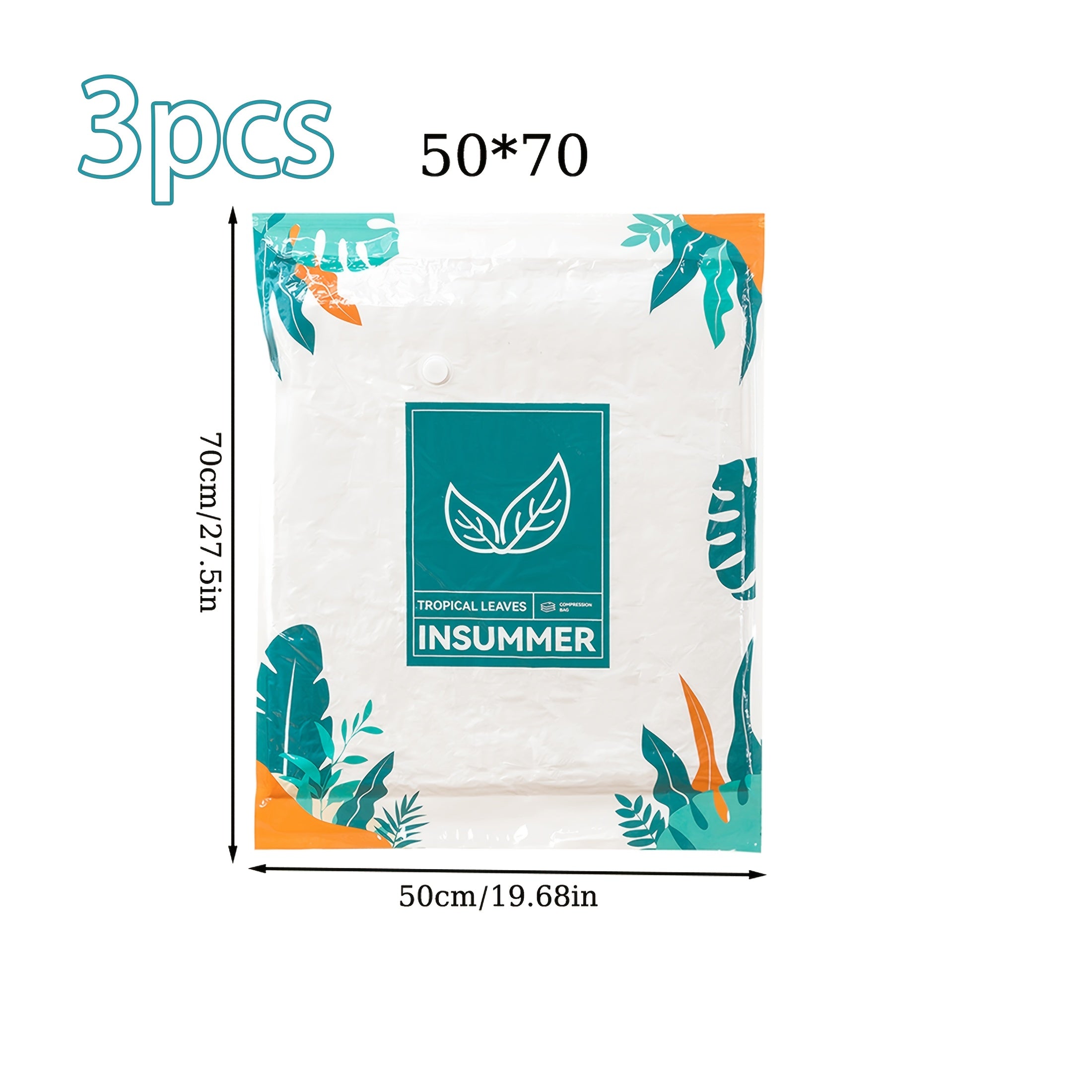 3-to'plam Tropik bargli vakuum saqlash sumkallari quvnoq va kiyim-kechak uchun