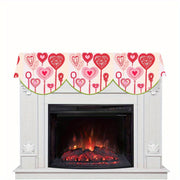 Valentine's Day Fireplace Scarf Cover Love Heart Decor 49.78cm x 199.9cm Polyester