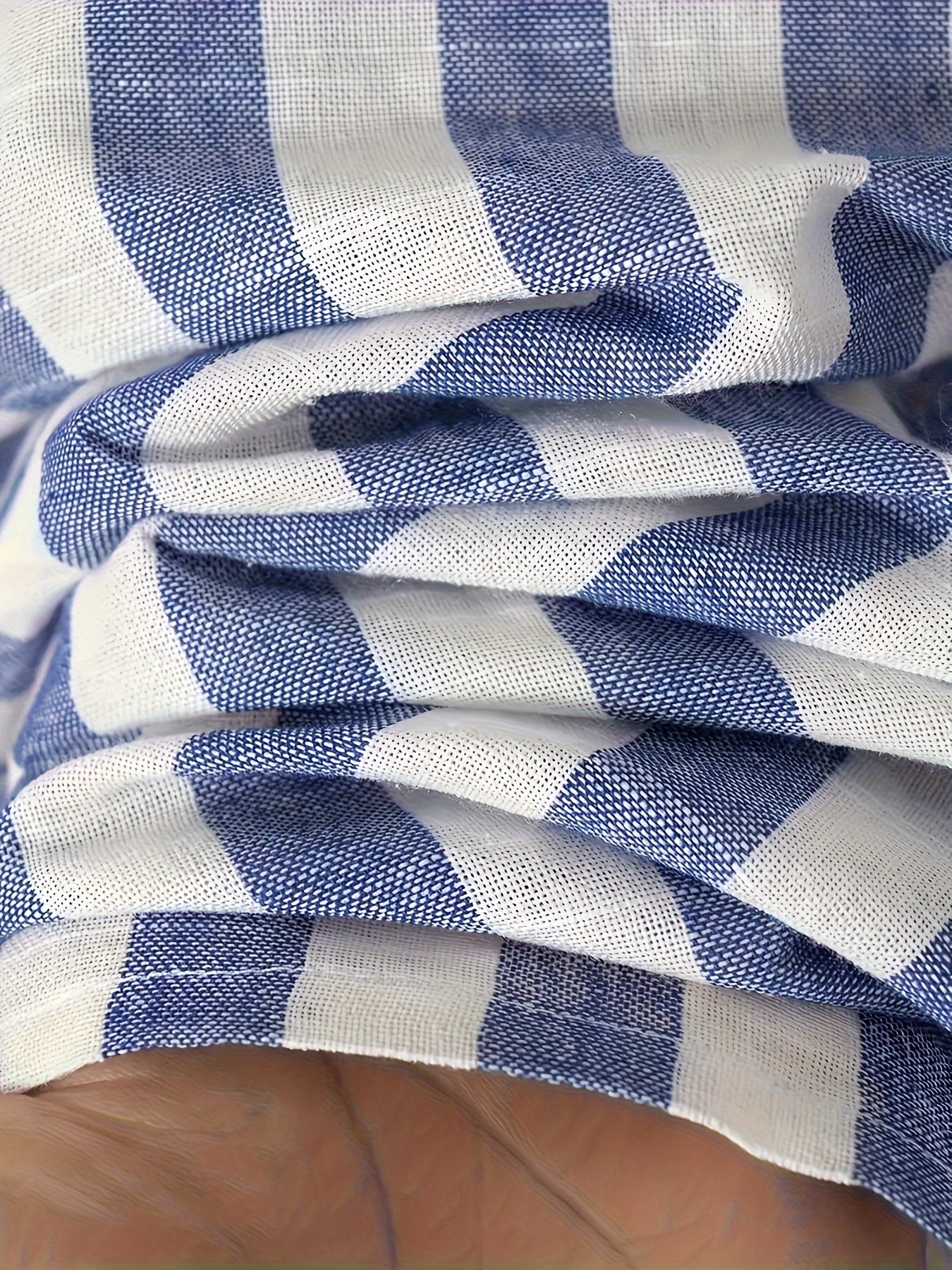 Men's Cotton Linen Striped Long Sleeve Shirt Casual White Brown for Beach Vacation and Date Night