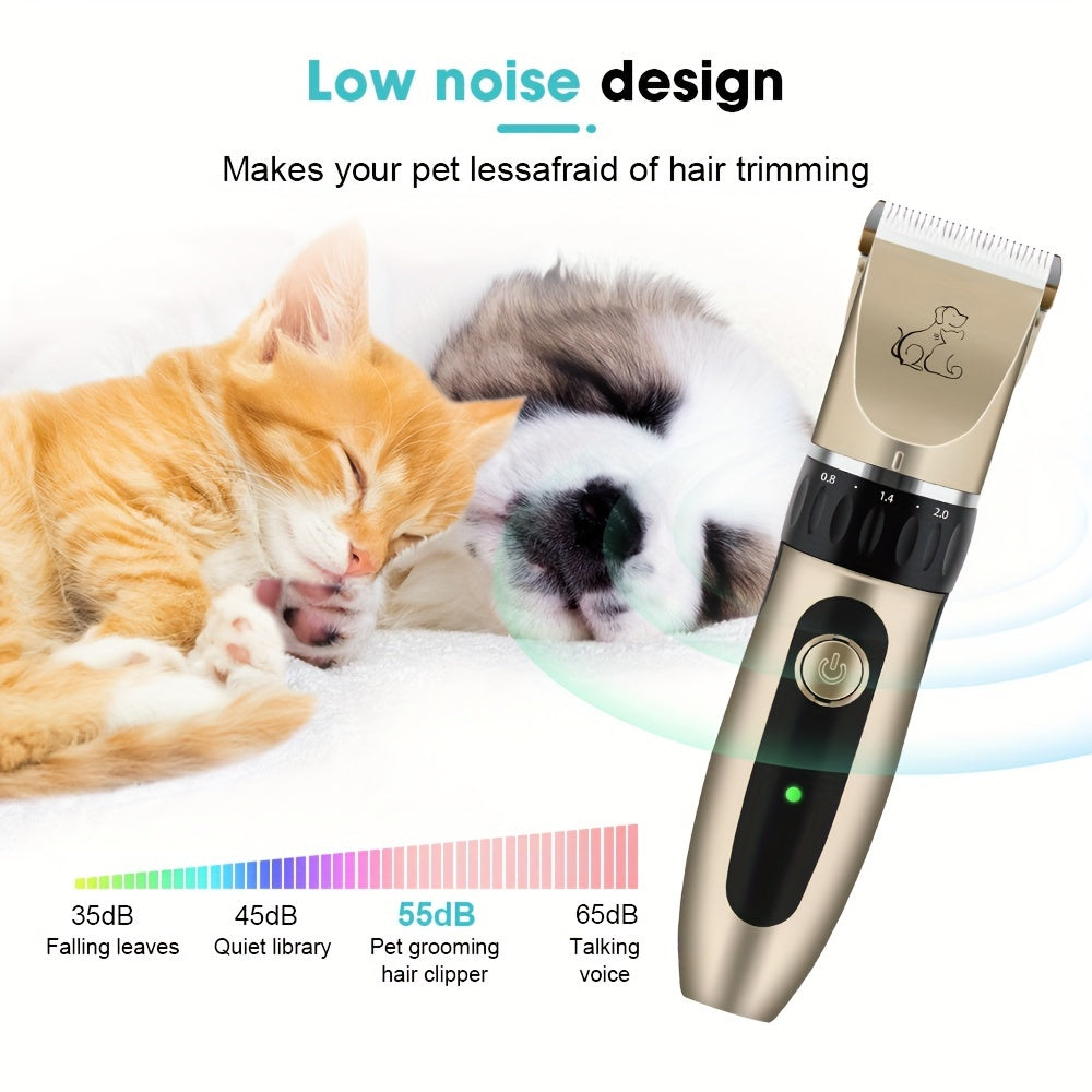 Electric Pet Hair Trimmer Rechargeable Battery Removable Blade for Dogs and Cats