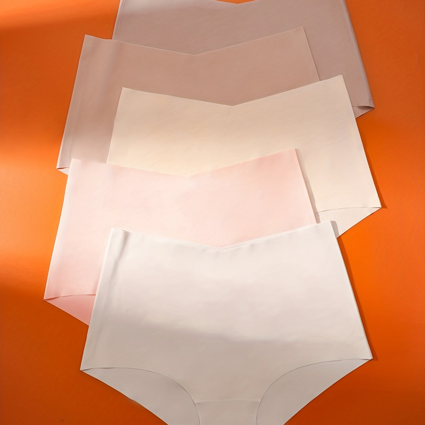 Seamless High Waist Women's Briefs Pack of 5 Soft Comfortable Solid Color Underwear