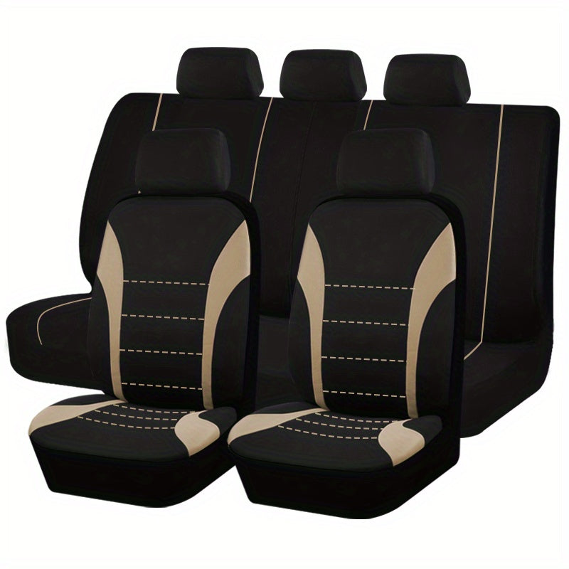 Universal Car Seat Cover Set 9pcs Black Gray Red Blue Cushions Auto Accessories
