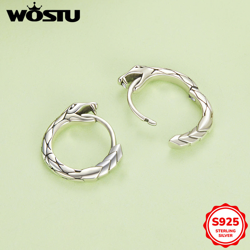 Women's Silver Snake Hoop Earrings Hypoallergenic Sterling Silver for Everyday and Special Occasions