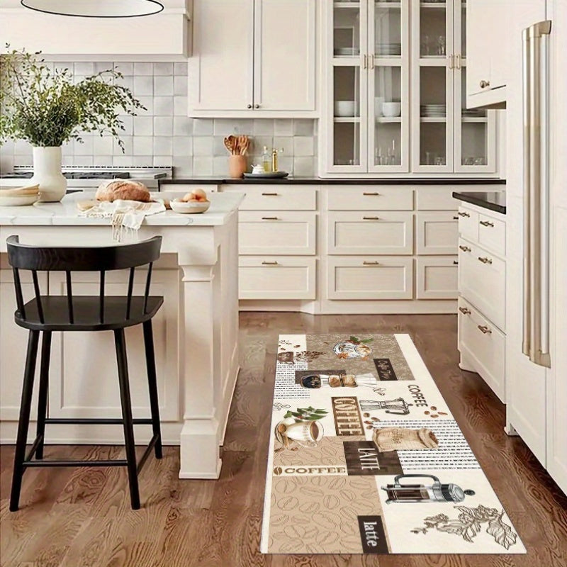 Durable Polyester Kitchen Rug Non-Slip Grip Stylish Home Decor