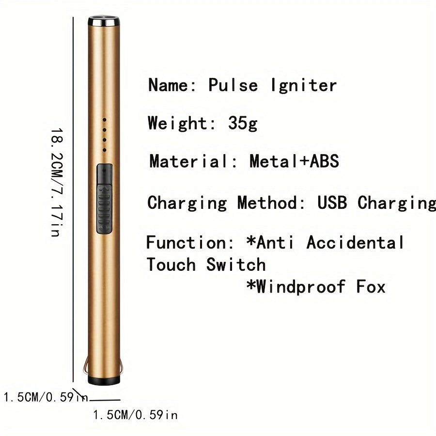 Qayta to'ldiriladigan elektr arc yondirg'ich, shamolsiz gaz pechka, sham, BBQ, sayohat, ochiq havoda foydalanish uchun