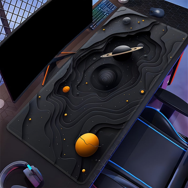 Galactic Space Themed Gaming Mouse Pad Non-Slip Rubber Large Desk Mat for eSports and Gaming