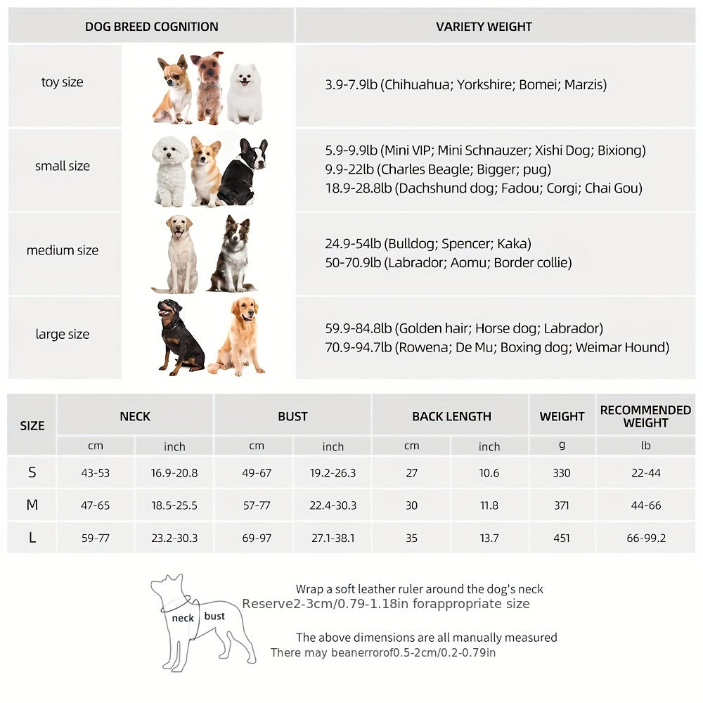 Dog Harness Tactical Chest Strap for Medium and Large Dogs Outdoor Walking Polyester No Battery