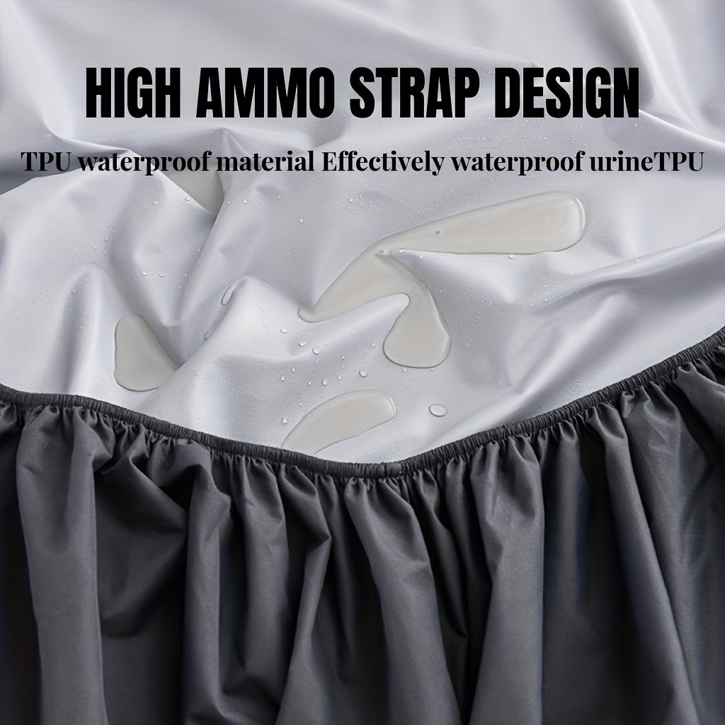 Waterproof Fitted Sheet Solid Black Breathable Deep Pocket Easy Care