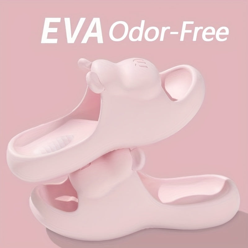 Women'S EVA Slippers Non-Slip Odor-Resistant Open-Toe Slides Pink Indoor Shoes