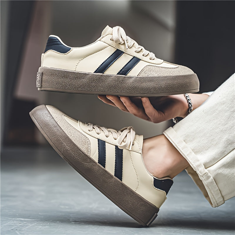 Men's Low Top Skate Shoes Breathable Non-Slip Lace-Up Casual Outdoor Footwear